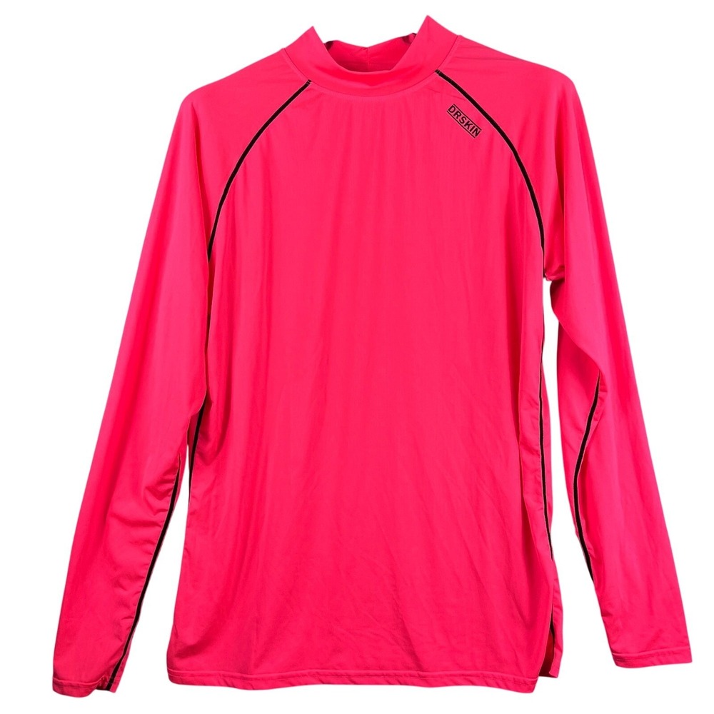 DrSkin Mens 2XL Neon Pink Long Sleeve Performance Shirt Compression Athletic